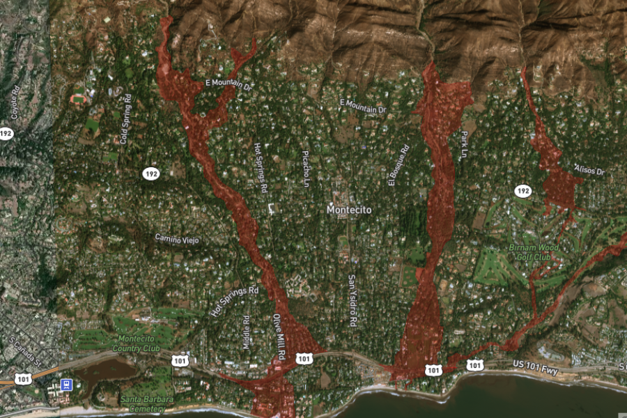 Montecito Mudslides, Before and After