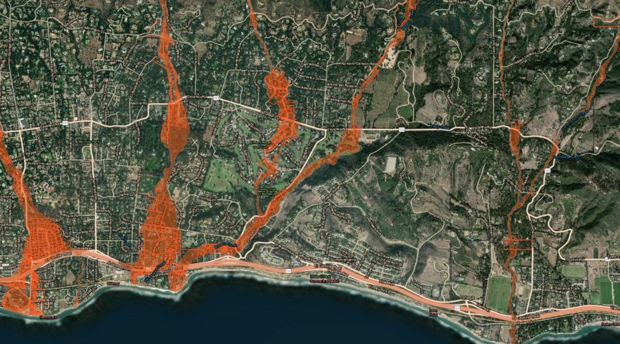 Interactive Debris Flow Map