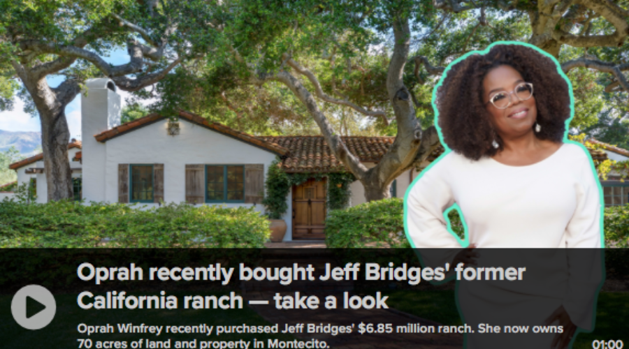 Oprah Winfrey Purchases Jeff Bridges Property